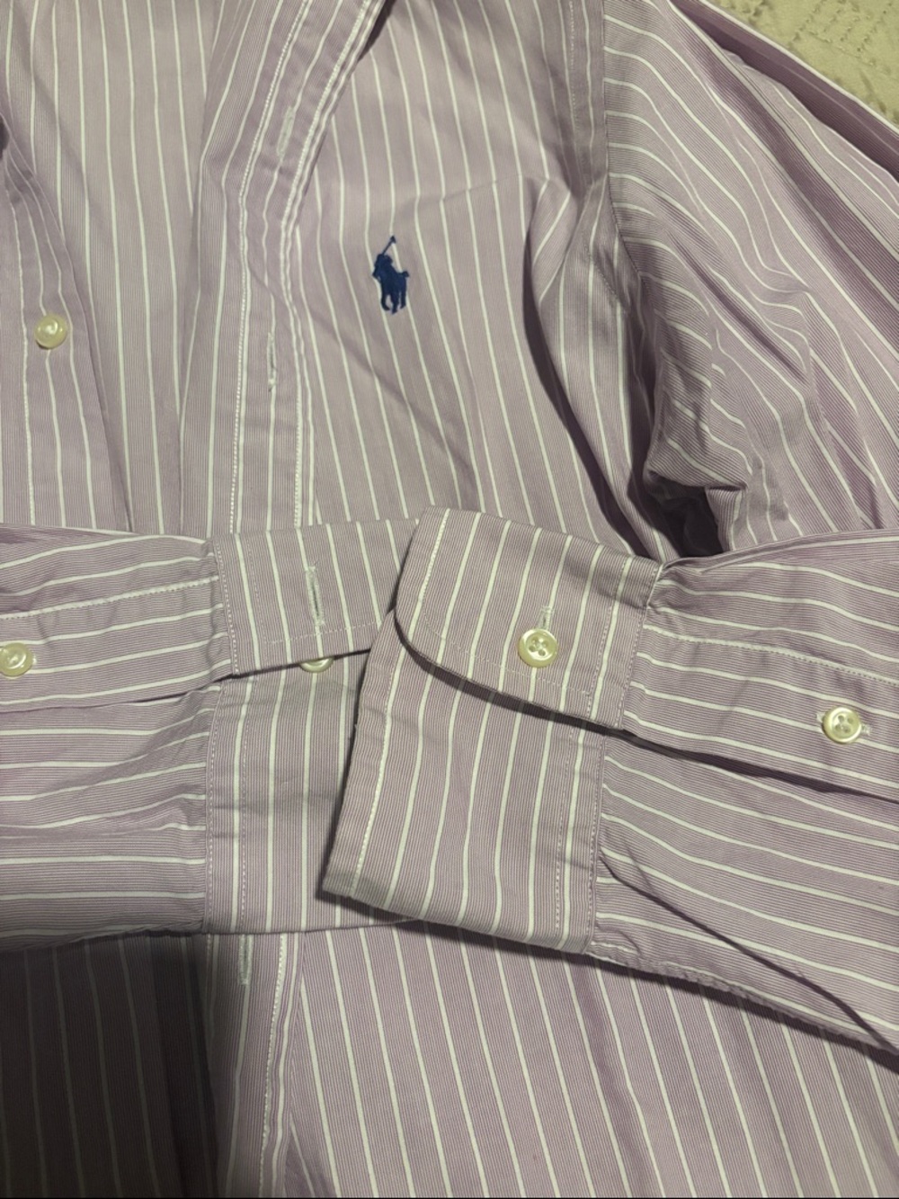 Ralph Lauren Light Purple Stripe Button-Down Shirt - Picture 3 of 3